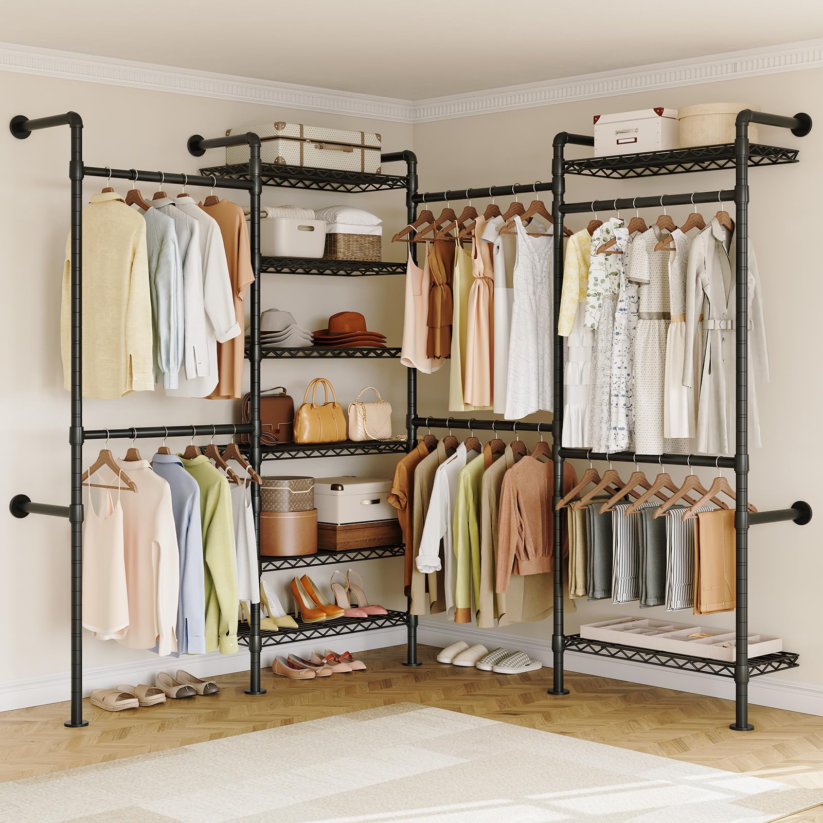 Amazon.com: ONBRILL L4 Wall Mounted Industrial Pipe Clothing Rack